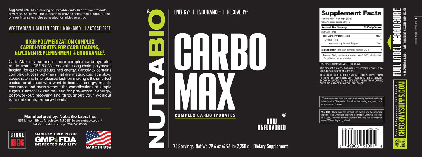 NutraBio Carbo Max Maltodextrin