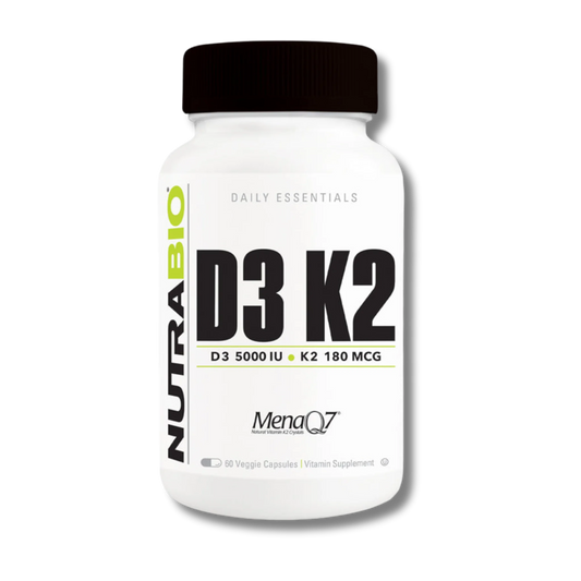 NutraBio D3 & K2 - 60 Veg Capsules